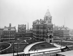Cook County Hospital, ca. 1900, Chicago, Illinois, USA, ca. 1900 (s/w Foto)