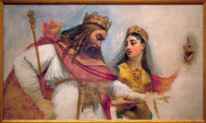 Chlodwig und Chlothilde; Chlodwig I., König der Franken (466-511) und seine Frau Chlothilde (St. Chlothilde) (475-545), die ihn zum katholischen Glauben bekehrte