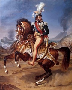 Reiterporträt von Joachim Murat (1767-1815), König von Neapel in Neapel mit Blick auf den Vesuv. Gemälde von Antoine Jean Gros (1771-1835) 19. Jahrhundert von Baron Antoine Jean Gros