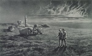 Die Pierres Sottes, Illustration für Legendes Rustiques von George Sand von Maurice Sand