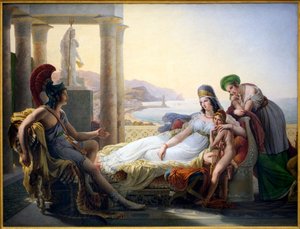 Enee erzählt Didon die Unglücke von Troja - Gemälde von Baron Pierre Narcisse (Pierre-Narcisse) Guerin (1774-1833), Öl auf Leinwand. von Baron Pierre Narcisse Guerin