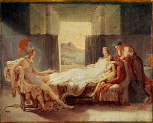 Skizze für Aeneas erzählt Dido die Unglücke von Troja, vor 1813 von Baron Pierre Narcisse Guerin