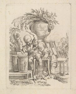 Zwei Kinder, eines spielt die Trommel von Baron de Thiers Louis Antoine Crozat