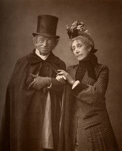 Amerikanische Schauspieler James Lewis und Ann Gilbert in A Night Off, 1886