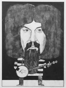 Porträt von Billy Connolly, Illustration für The Listener, 1970er