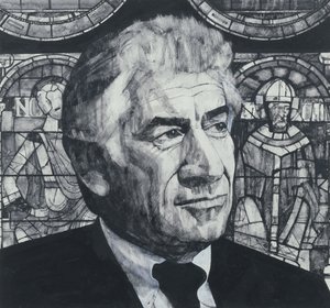 Porträt von Leonard Bernstein, Illustration für The Sunday Times, 1970er von Barry Fantoni