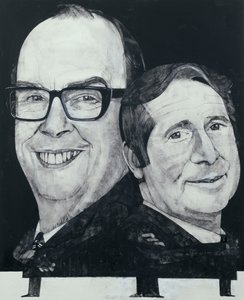 Porträt von Morecambe und Wise, Illustration für The Listener, 1970er von Barry Fantoni