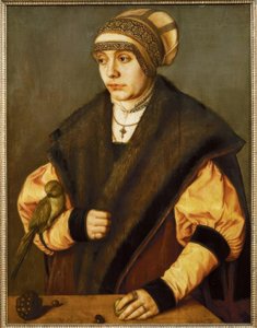 Frau mit Papagei von Barthel Beham
