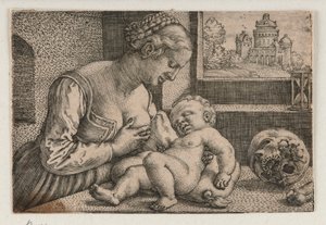 Madonna mit Totenschädel von Barthel Beham