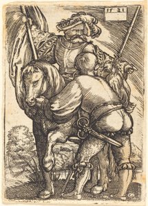 Reitender Standartenträger und Fußsoldat von Barthel Beham