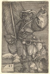 Fahnenträger mit erhobener linker Hand, frühes 16. Jahrhundert von Barthel Beham