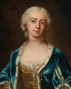 Porträt von Augusta von Sachsen-Gotha 1719-1772, Prinzessin von Wales, Mitte des 18. Jahrhunderts