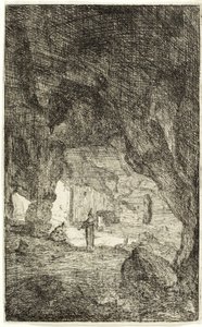 Grotte und Mönche, aus Die Ruinen von Rom