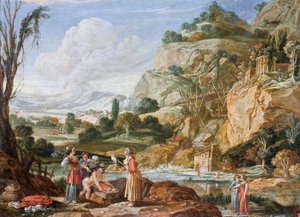 Das Auffinden des Säuglings Moses durch die Tochter des Pharao, 17. Jahrhundert