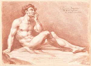 Sitzender männlicher Akt, seitlich gesehen (1. Preis 1788)