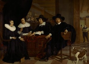 Zwei Regenten und zwei Regentinnen des Spinhuis von Bartholomeus van der Helst
