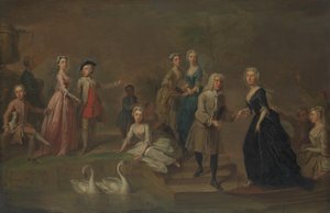 Uvedale Tomkyns Price 1685-1764 und Mitglieder seiner Familie, möglicherweise frühe 1730er