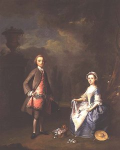 Edward Harley, 4. Earl of Oxford, und seine Schwester Sarah, ca. 1737 von Bartholomew Dandrige