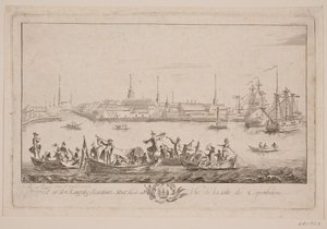 Prospekt von Slotsholmen vom See aus gesehen