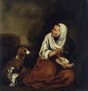 Alte Frau mit Hund