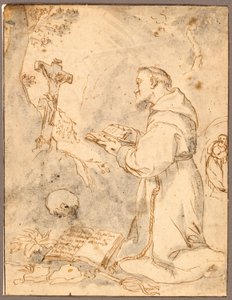 Der heilige Franziskus betet von Bartolomé Esteban Murillo