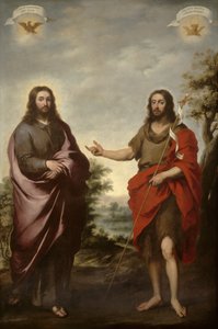 Johannes der Täufer zeigt auf Christus, ca. 1655 von Bartolomé Esteban Murillo