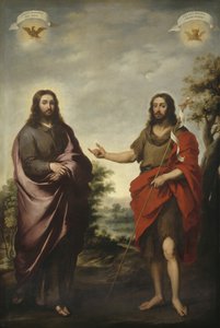 Johannes der Täufer zeigt auf Christus, ca. 1655 von Bartolomé Esteban Murillo