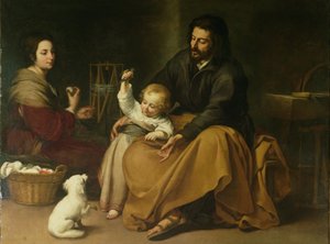 Die Heilige Familie mit dem kleinen Vogel, ca. 1650 von Bartolomé Esteban Murillo