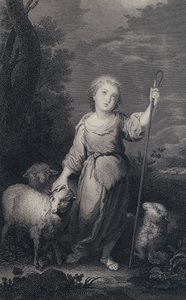 Der gute Hirte (Gravur) von Bartolome Esteban (after) Murillo