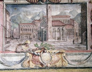 Schlafzimmer (Detail des Frieses mit Städten unter Medici-Herrschaft, Pistoia) von Bartolomeo Ammannati