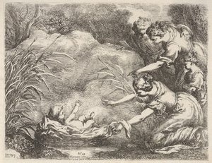 Die Auffindung des Moses, der von den Dienerinnen der Tochter des Pharao aus dem Nil gerettet wird, 1650-57