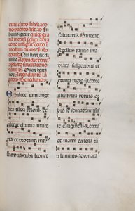 Missale: Fol. 153: Musik für Exultet, 1469 von Bartolomeo Caporali