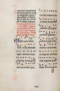 Missale: Fol. 180v: Musik für verschiedene gewöhnliche Gebete, 1469 von Bartolomeo Caporali