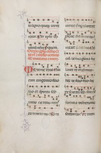 Missale: Fol. 182v: Musik für verschiedene gewöhnliche Gebete, 1469 von Bartolomeo Caporali