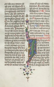 Missale: Fol. 22v: Laubwerk mit Fisch, 1469 von Bartolomeo Caporali