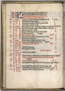 Missale: Fol. 6v: August Kalenderseite, 1469 von Bartolomeo Caporali