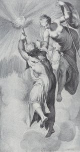 Minerva hilft Prometheus beim Versuch, den Himmel zu erklimmen, 1756 von Bartolomeo Crivellari, Gabriel Söderling