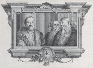 Drei bärtige Männer, einer trägt Pelz, 1756. Schöpfer: Bartolomeo Crivellari, Gabriel Söderling