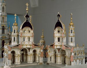 Projekt für das Kloster der Jungfrau der Auferstehung (Smolny) in Sankt Petersburg von Bartolomeo Franceso Rastrelli