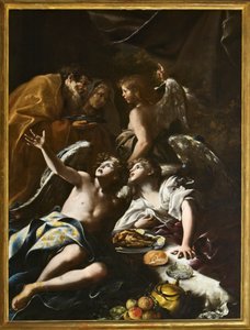 Abraham empfängt die drei Engel von Bartolomeo Guidobono