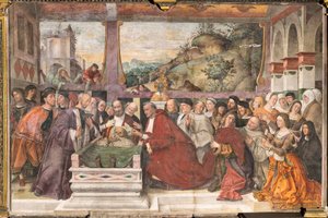 Kardinal Guido von Monfort öffnet die Lade des Heiligen