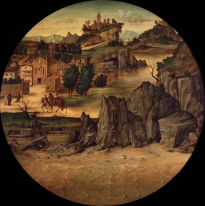 Landschaft mit Burgen, Spätes 15. Jahrhundert von Bartolomeo Montagna