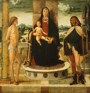 Madonna mit Kind und Heiligen von Bartolomeo Montagna