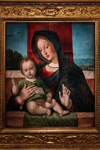 Madonna mit Jesuskind, letztes Jahrzehnt des 15. Jahrhunderts von Bartolomeo Montagna
