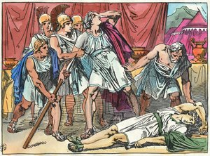 Alexander der Große, betrunken, tötet Clitus von Bartolomeo Pinelli