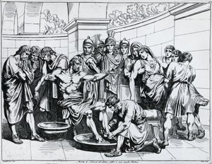 Tod des Seneca, Stich von Bartolomeo Pinelli (1781-1835), aus Istoria dell