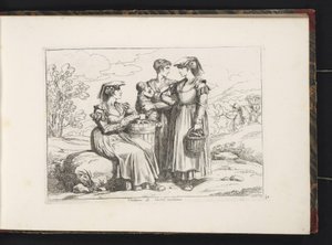 Drei Frauen und ein Kind aus Castel Madama von Bartolomeo Pinelli