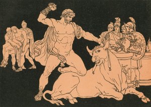 Entellus tötet den Stier von Bartolomeo Pinelli