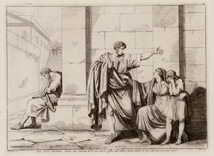 Gaius Gracchus verabschiedet sich von seiner Frau und seinem Sohn von Bartolomeo Pinelli