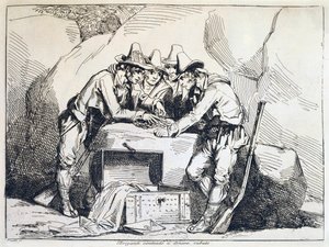 Gruppe von Banditen, von Bartolomeo Pinelli, Stich von Bartolomeo Pinelli